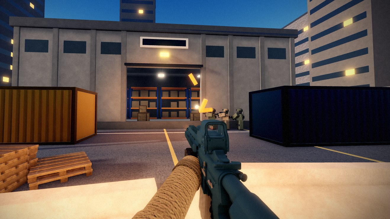 Rifle mid burst with brass in the air and a tracer downrange